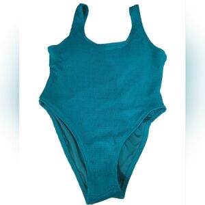 Mosmann Australia Teal One Piece Textured Swimsuit Size S